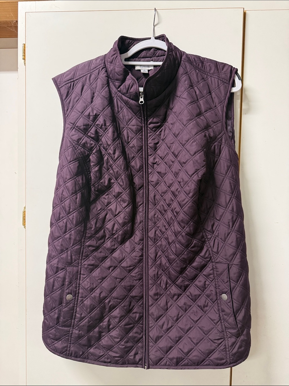 croft & barrow Quilted Sleeveless Vest in Plum